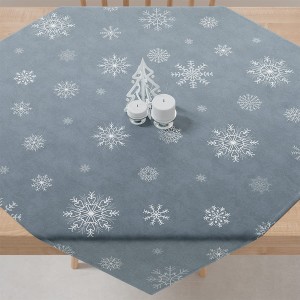 ŚNIEŻKI Serweta wodoodporna VELVET, 85x85 cm, kolor 063 jasny niebieski ze srebrnym zdobieniem