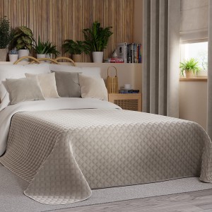 VELVI Narzuta dekoracyjna, rozmiar 220x240 cm, kolor szaro-beżowy