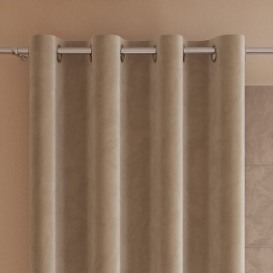 Zasłona gotowa na przelotkach, 140 x 250 cm, kolor ciemny beżowy