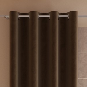 Zasłona gotowa na przelotkach, 140 x 250 cm, kolor brązowy