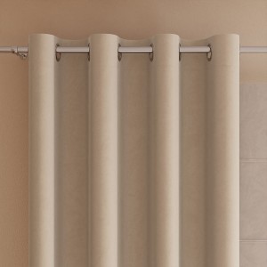 Zasłona gotowa na przelotkach, 140 x 250 cm, kolor jasny beżowy