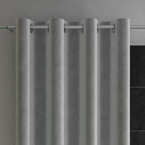 Zasłona gotowa na przelotkach, 140 x  250 cm, kolor jasny szary