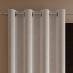 Zasłona gotowa na przelotkach, 140 x 250 cm, kolor ciepły jasny szary