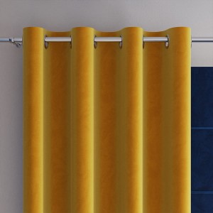 Zasłona gotowa na przelotkach, 140 x 250 cm, kolor szafranowy