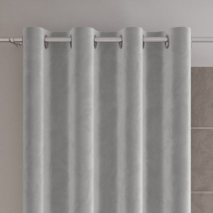 Zasłona gotowa na przelotkach, 140 x 250 cm, kolor pastelowy szary