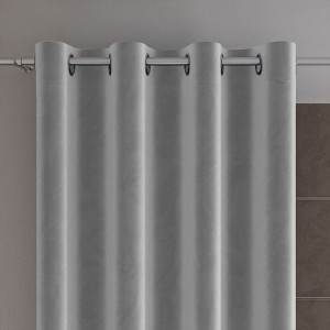 Zasłona gotowa na przelotkach, 140 x 250 cm, kolor chłodny szary