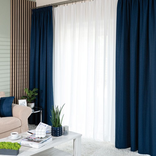 JODEŁKA Zasłona gotowa na taśmie, 140 cm x 250 cm, kolor niebieski