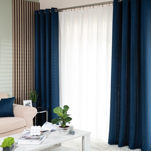 JODEŁKA Zasłona gotowa na przelotkach, 140 cm x 250 cm, kolor niebieski