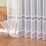 Firana gotowa z aplikacją gipiurową - szyta na wymiar M03 biała