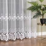 Firana gotowa z aplikacją gipiurową - szyta na wymiar M07 biała