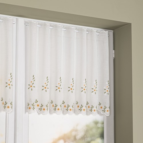 Zazdrostka haftowana w kwiaty, wysokość 60 cm, kolor jasny kremowy