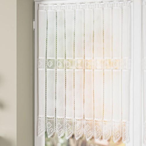 Zazdrostka haftowana panelowa na batyście, wysokość 90 cm, kolor naturalny