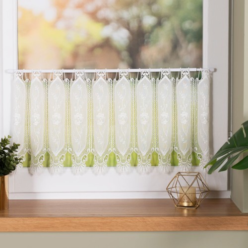 Zazdrostka haftowana panelowa na batyście, wysokość 30 cm, kolor  naturalny