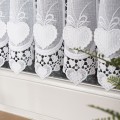 Zazdrostka haftowana panelowa na batyście, wysokość 75 cm, kolor biały