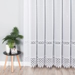 Firana gotowa z aplikacją gipiurową - szyta na wymiar M06 biała