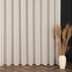 Firana premium NATURAL - kremowa - szyta na wymiar z taśmą