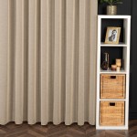 Firana premium NATURAL - beżowa - szyta na wymiar z taśmą