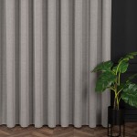 Firana premium NATURAL - szara - szyta na wymiar z taśmą