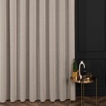 Firana premium NATURAL - chłodny beżowy - szyta na wymiar z taśmą