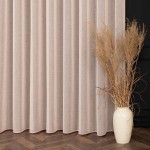 Firana premium NATURAL - pastelowy różowy - szyta na wymiar z taśmą